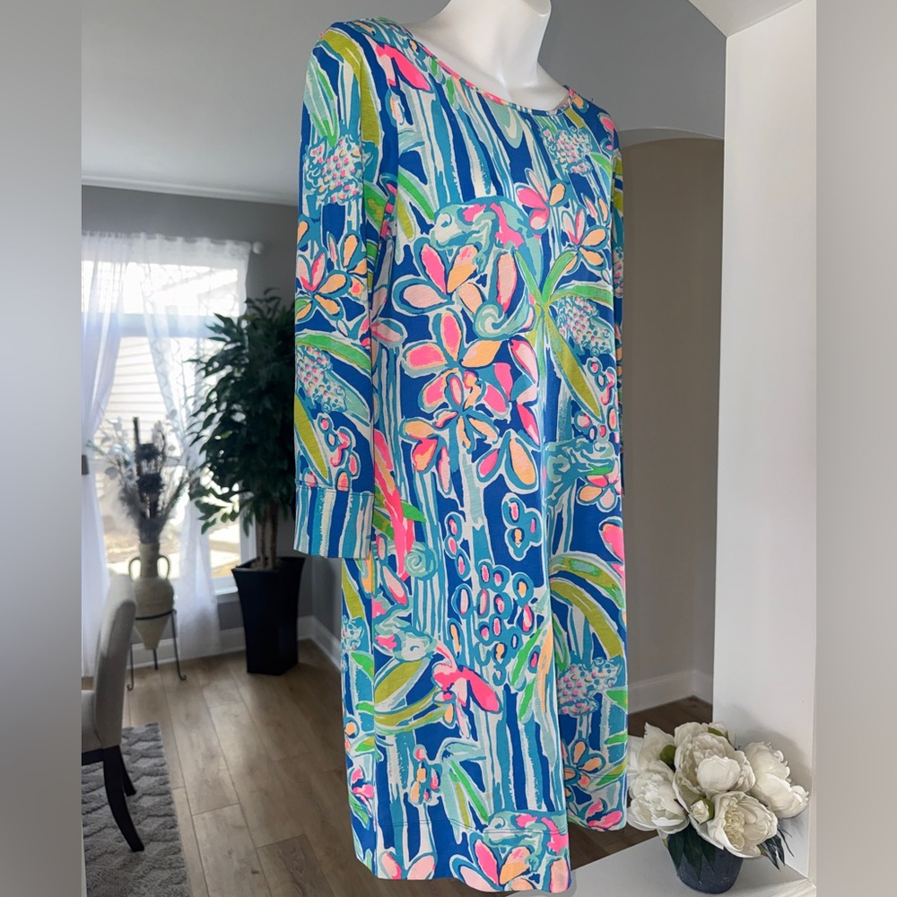 Lilly Pulitzer Marlowe Boatneck T-Shirt Jungle Hoppin" Tropical Dress, S, NWOT - Picture 3 of 6